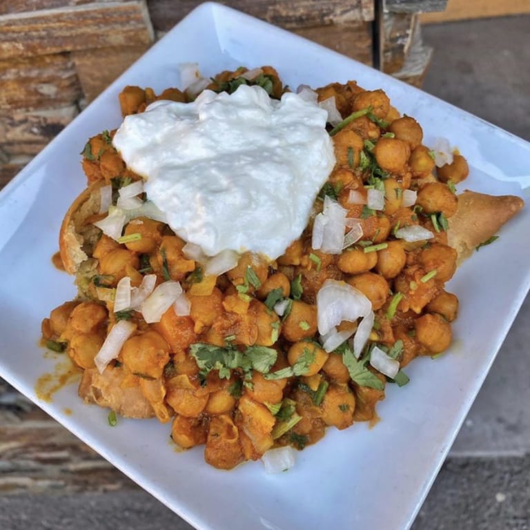 Savor our samosa chaat
